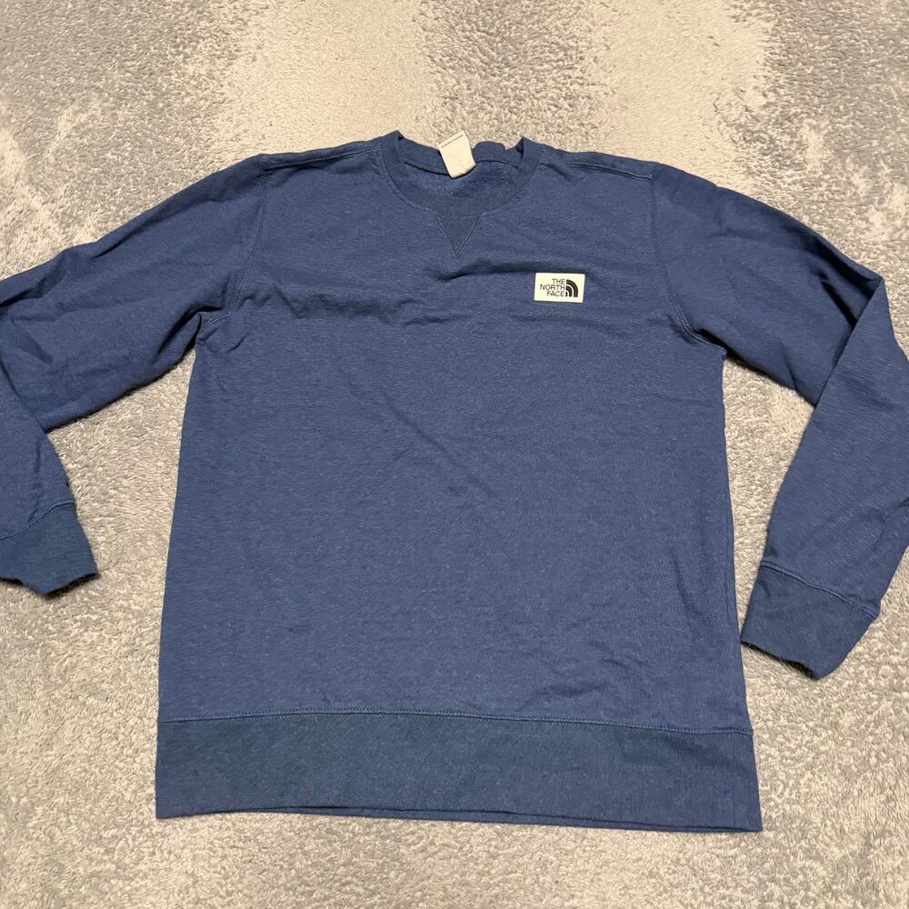 The North Face Sweatshirt Mens Medium Blue Crewneck Pullover Logo NF0A7WXH